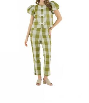 NEW EMILY MCCARTHY isabella top in gingham